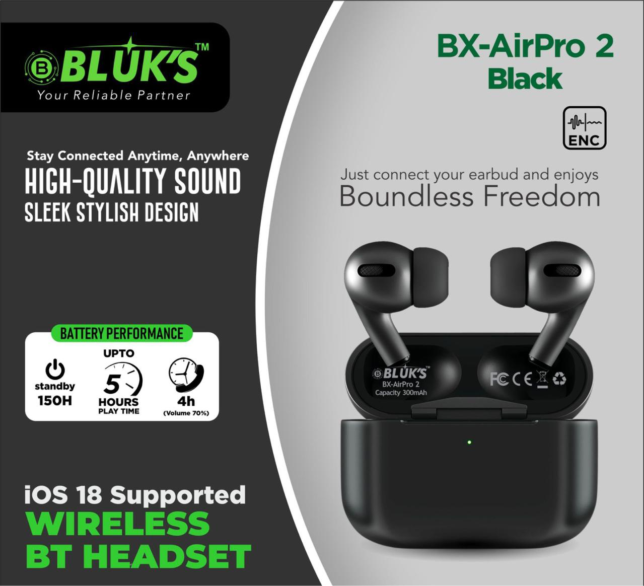 AIRPODS PRO 2 BLACK ENC (1 YEAR WARRANTY)