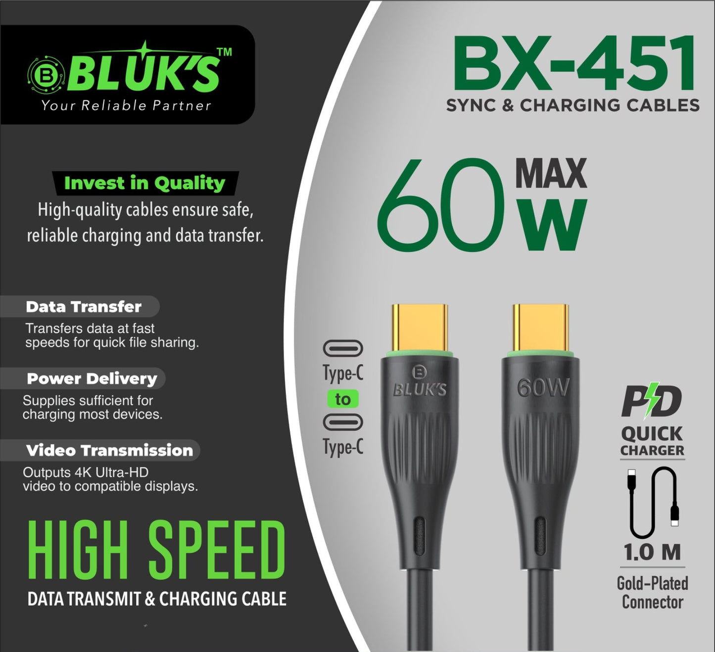 BX-451 Charging Cable TYPE C (60W)
