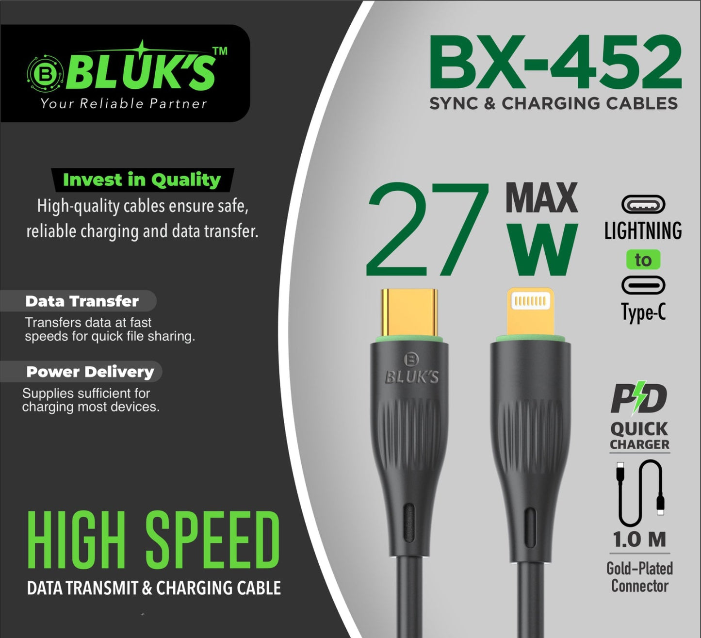 BX-452 Charging Cable IP (27W)