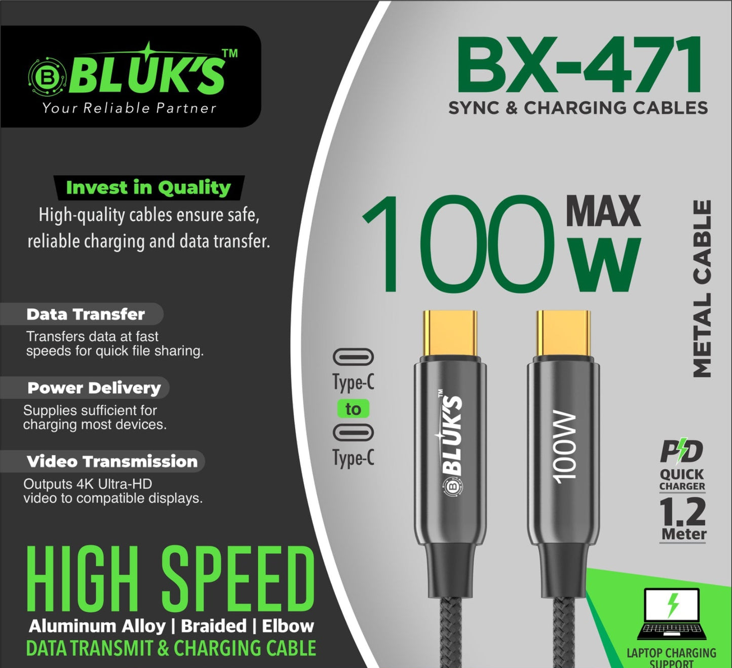 BX-471 Charging Cable TYPE C (100W)