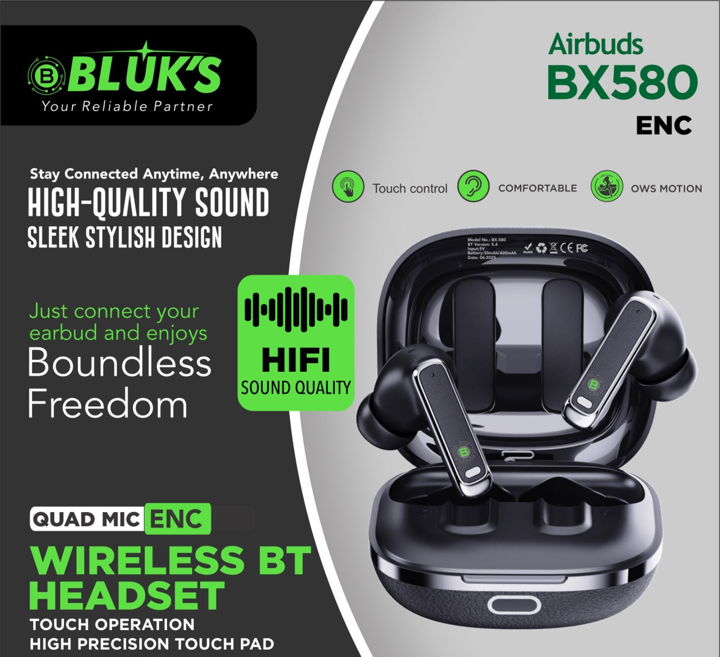 BX-580 ENC Wireless Headset