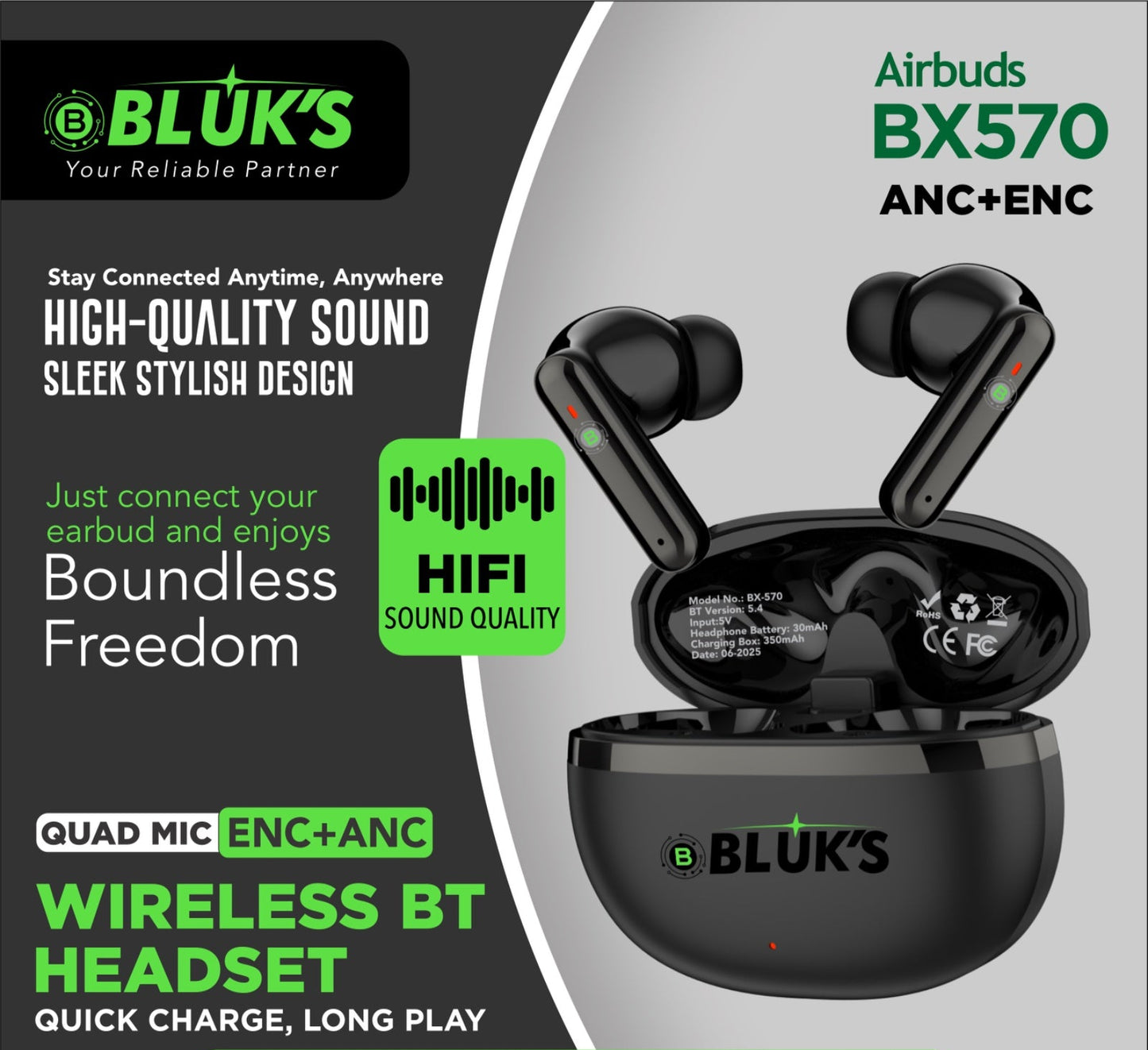 Airbuds BX-570 ANC+ENC